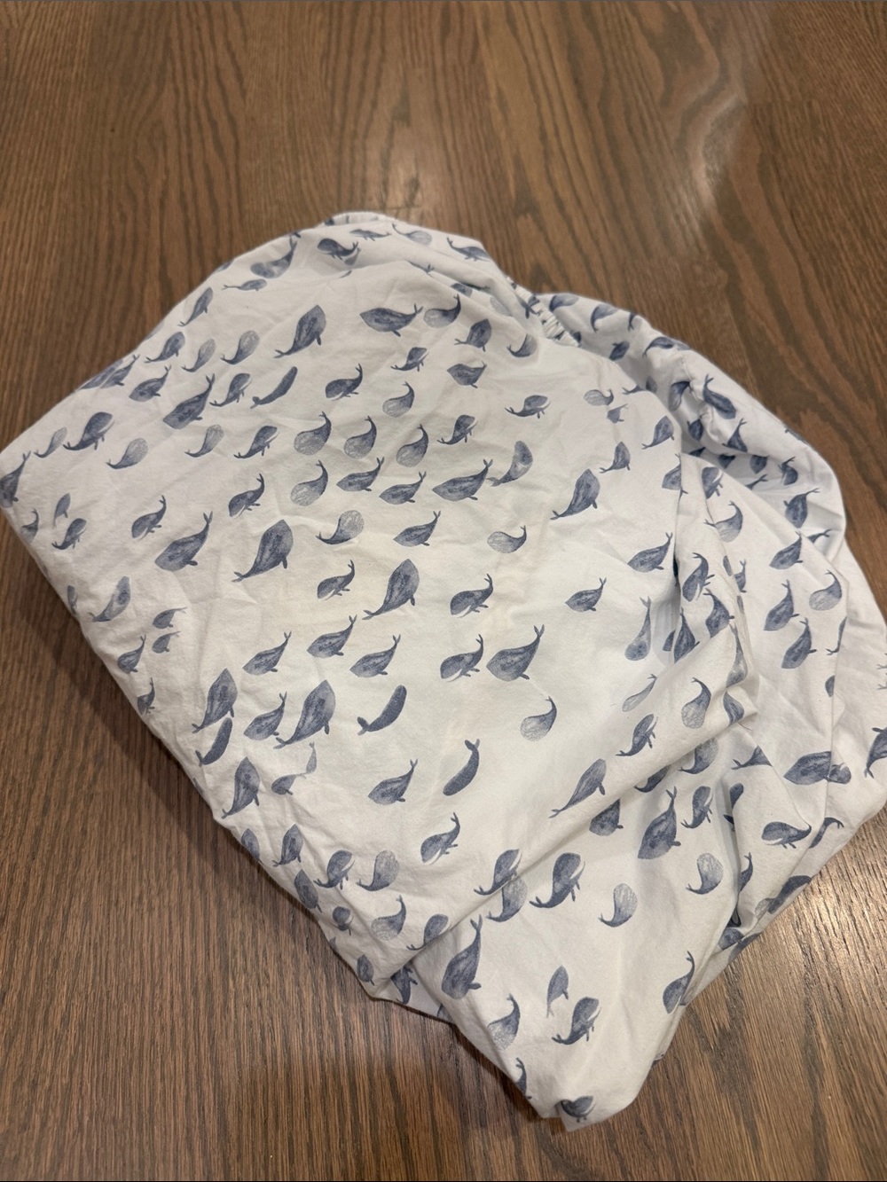 Pottery Barn Kids Crib Sheet with Blue Whale Print